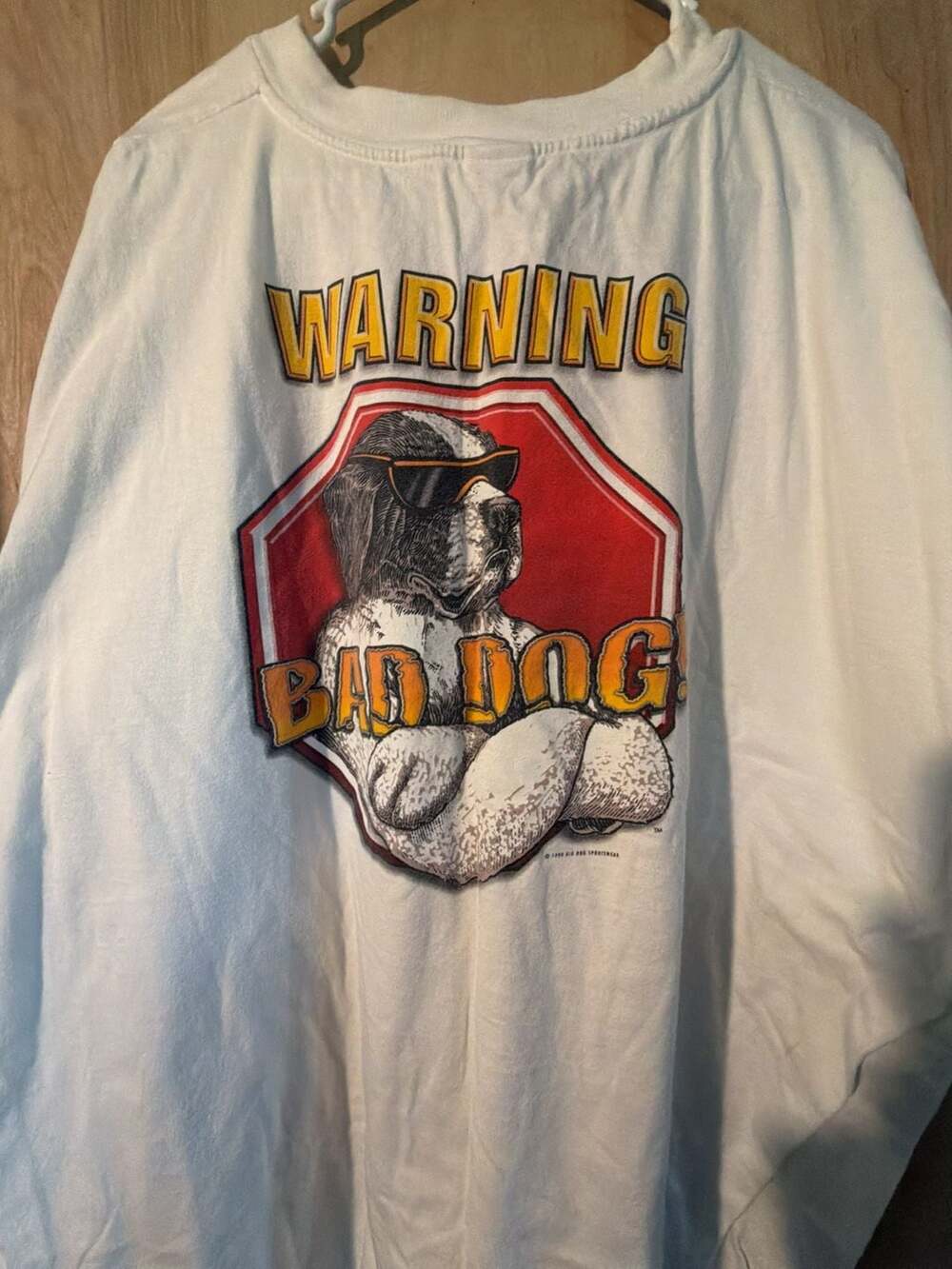 Vintage 1998 Big Dogs Bad Dog Graphic T-Shirt White 4X